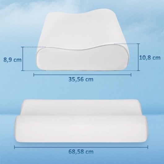 Homcom Almohada Cervical Y Cuello De Espuma Viscoelástica Con Diseño Ergonómico