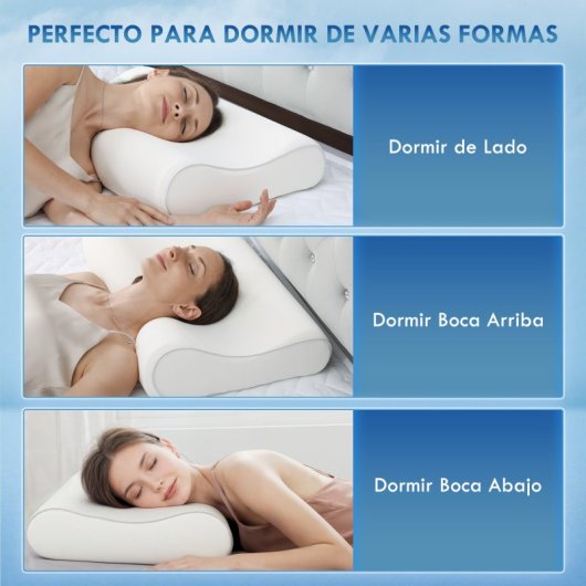 Homcom Almohada Cervical Y Cuello De Espuma Viscoelástica Con Diseño Ergonómico