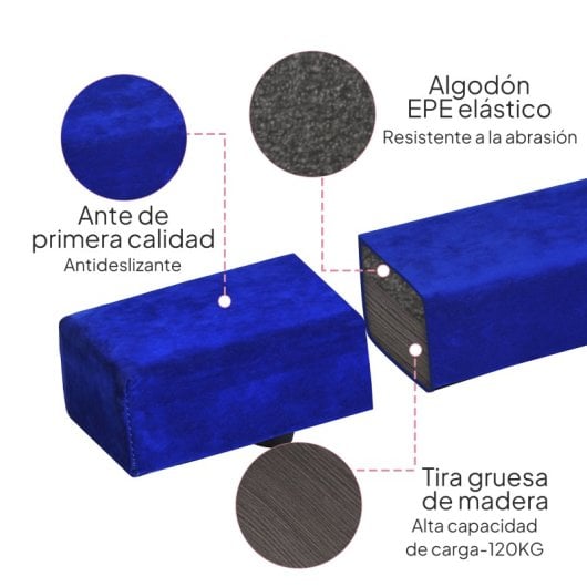 Homcom Barra De Equilibrio Gimnasia Plegable 210 Cm Para Entrenamiento En Casa