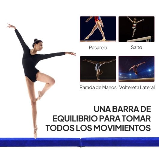 Homcom Barra De Equilibrio Gimnasia Plegable 210 Cm Para Entrenamiento En Casa
