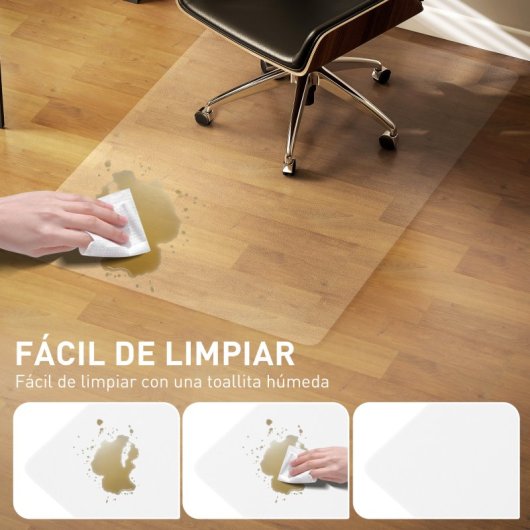 Homcom Alfombrilla Protectora Para Suelos 100x150 Cm Para Oficinas Transparente