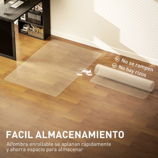 Homcom Alfombrilla Protectora Para Suelos 100x150 Cm Para Oficinas Transparente
