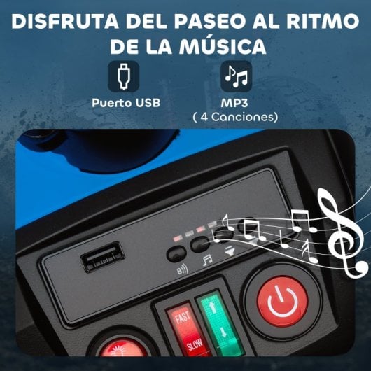 Aiyaplay Quad Eléctrico Para Niños De 3-8 Años 24v Con 2 Motores Azul