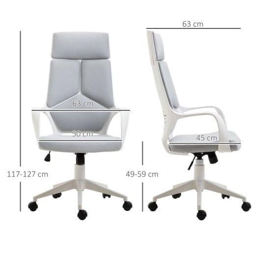 Homcom Silla De Oficina Giratoria De Malla Función Basculante Y Altura Ajustable