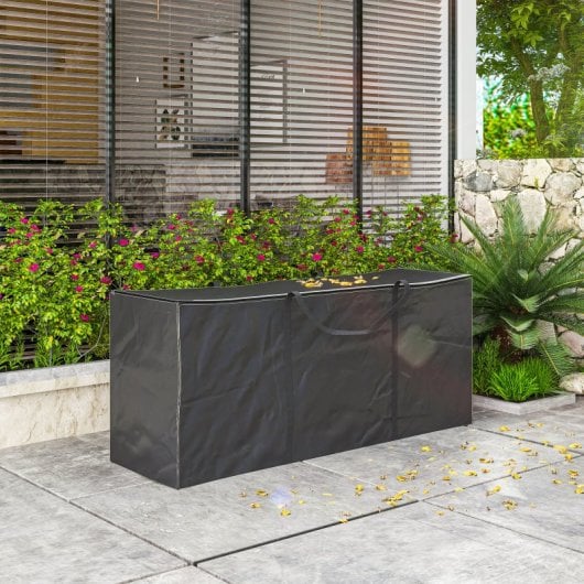 Outsunny Bolsa De Almacenamiento Para Cojines De Jardín 125x40x55cm Negro
