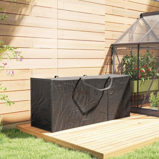 Outsunny Bolsa De Almacenamiento Para Cojines De Jardín 125x40x55cm Negro