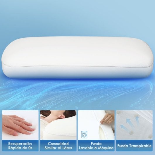 Homcom Almohada Viscoelástica De Espuma Viscoelástica Con Diseño Ergonómico