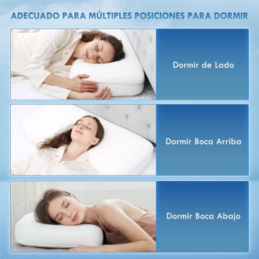 Homcom Almohada Viscoelástica De Espuma Viscoelástica Con Diseño Ergonómico