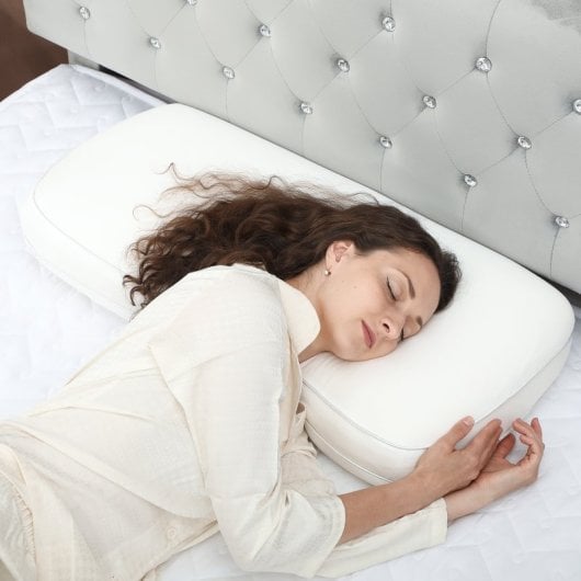 Homcom Almohada Viscoelástica De Espuma Viscoelástica Con Diseño Ergonómico