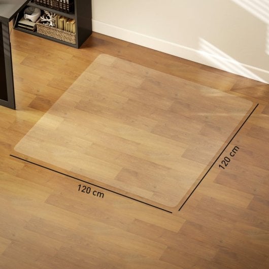 Homcom Alfombrilla Protectora Para Suelos 120x120 Cm Para Oficinas Transparente