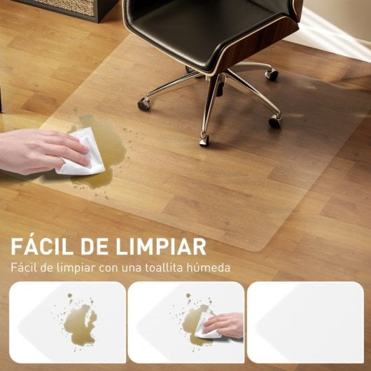 Homcom Alfombrilla Protectora Para Suelos 120x120 Cm Para Oficinas Transparente