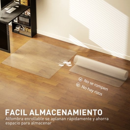 Homcom Alfombrilla Protectora Para Suelos 120x120 Cm Para Oficinas Transparente
