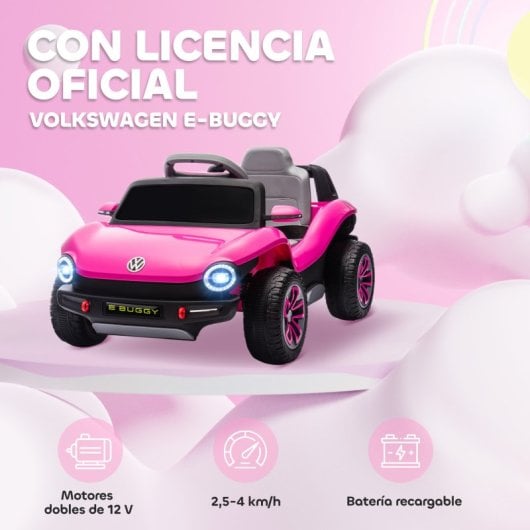 Aiyaplay Coche Eléctrico Para Niños De +3 Años Volkswagen E-buggy Rosa