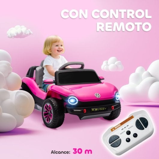 Aiyaplay Coche Eléctrico Para Niños De +3 Años Volkswagen E-buggy Rosa