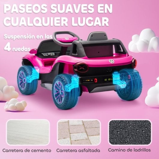 Aiyaplay Coche Eléctrico Para Niños De +3 Años Volkswagen E-buggy Rosa