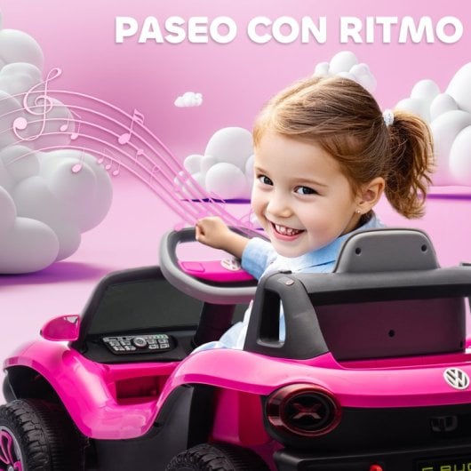 Aiyaplay Coche Eléctrico Para Niños De +3 Años Volkswagen E-buggy Rosa