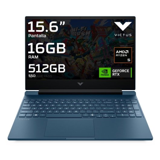 Portátil HP Victus 15-fb3030ns 15.6" AMD Ryzen 5 8645HS 16GB 512GB SSD RTX 4050 6GB Azul