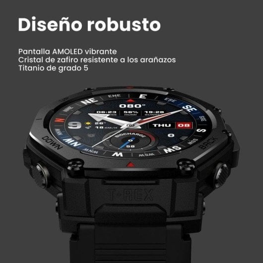 Smartwatch Amazfit T-Rex 3 Pro 48mm GPS Bluetooth linterna zafiro titanio 10 ATM Reacondicionado