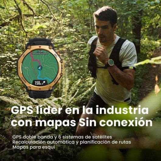 Smartwatch Amazfit T-Rex 3 Pro 48mm GPS Bluetooth linterna zafiro titanio 10 ATM Reacondicionado