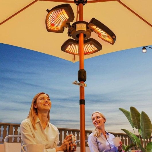 Estufa Elétrica de Infravermelhos para Exterior Outsunny 842-414V90BK 2400W com 3 Níveis de Calor