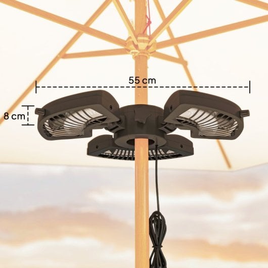 Outsunny Estufa Exterior Eléctrica 2400w Con 3 Niveles De Calor Ø55x8 Cm