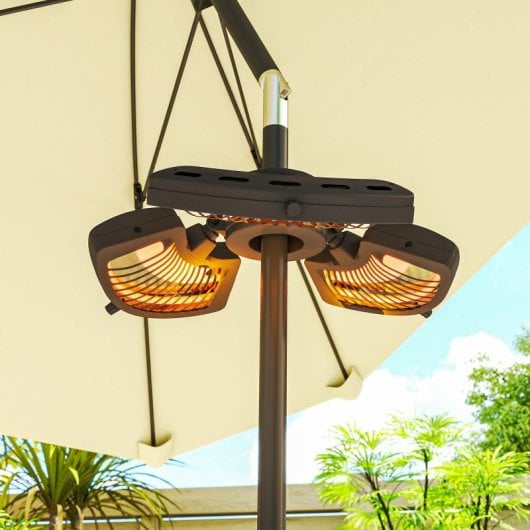 Outsunny Estufa Exterior Eléctrica 2400w Con 3 Niveles De Calor Ø55x8 Cm