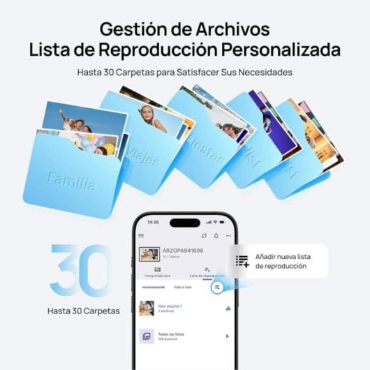 Marco de fotos digital Arzopa 10,1" IPS Táctil Wi-Fi Nube Ilimitada Multicuenta