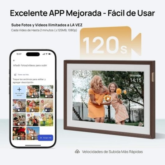 Marco de fotos digital Arzopa 10,1" IPS Táctil Wi-Fi Nube Ilimitada Multicuenta