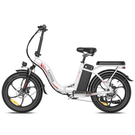 Bicicleta eléctrica Fafrees F20+ plegable 90 km autonomía 20 Ah 250 W Shimano 7V Blanca