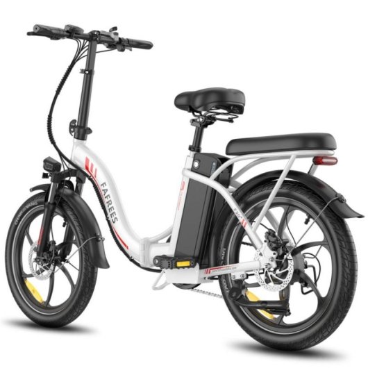 Bicicleta eléctrica Fafrees F20+ plegable 90 km autonomía 20 Ah 250 W Shimano 7V Blanca