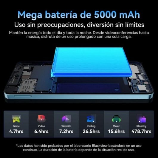 Smartphone Blackview COLOR 6 8GB 128GB 6.67" 90Hz 5000mAh Dual SIM Android 15 Negro