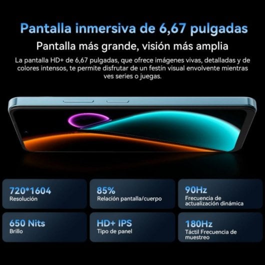 Smartphone Blackview COLOR 6 8GB 128GB 6.67" 90Hz 5000mAh Dual SIM Android 15 Negro
