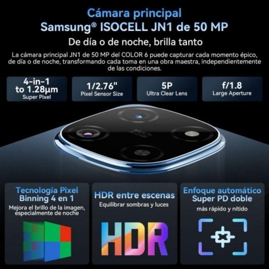 Smartphone Blackview COLOR 6 8GB 256GB 6.67" 90Hz 5000mAh Dual SIM Android 15 Azul