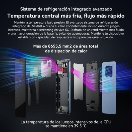 Smartphone Blackview SHARK 6 4GB 128GB 6.88" 120Hz Dual SIM 5G Carga Rápida 18W Android 15 Azul