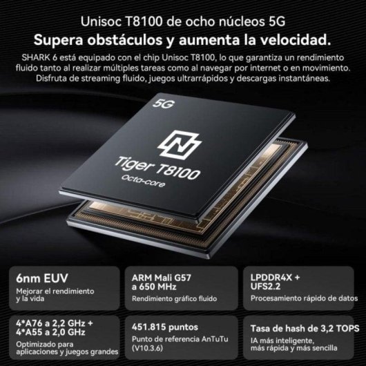 Blackview SHARK 6 5G 8GB 128GB 6.88" Noir