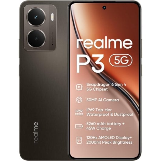 Realme P3 5G 8GB/256GB/6.67" Cinzento Cometa