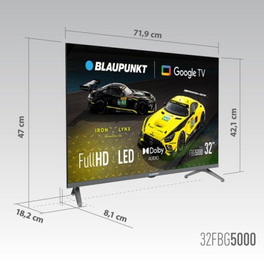 TV Blaupunkt LED 32FBG5000S 32" FHD Google TV Dolby Digital Plus Chromecast