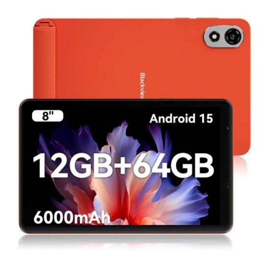 Tablet Blackview Zeno 1 8" HD 90Hz 4GB 64GB WiFi/4G 6000mAh Android 15 Naranja
