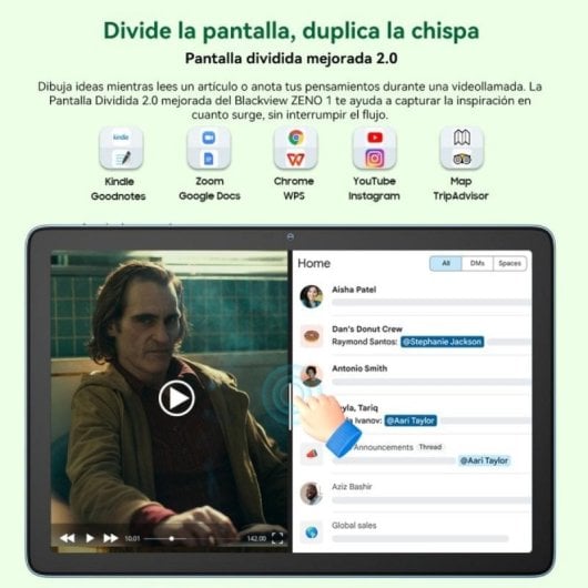 Tablet Blackview Zeno 1 8" HD 90Hz 4GB 64GB WiFi/4G 6000mAh Android 15 Verde + Teclado Bluetooth