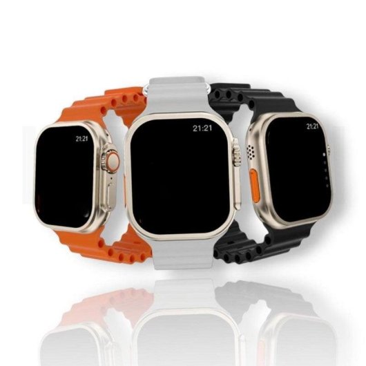 Smartwatch T900 Ultra Bluetooth 60mm Pantalla Táctil Negro Monitor Salud Notificaciones Resistente Salpicaduras