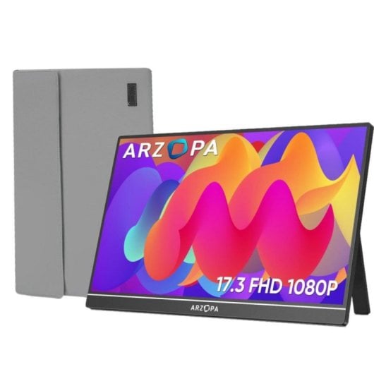 ARZOPA AR-A1M-P Monitor Ultra-fino Portátil 17.3" FullHD 1080P 60Hz IPS HDR Altifalantes