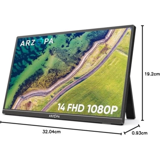 ARZOPA AR-A1S-P Monitor Portátil 14" FullHD 60Hz IPS HDR USB-C MiniDP com Altifalantes e Suporte