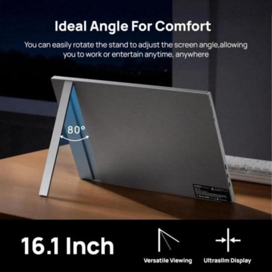 Arzopa ARZ1FCG Monitor Portátil 16.1" FullHD 144Hz IPS sRGB 106% em Alumínio com USB-C e Mini-HDMI
