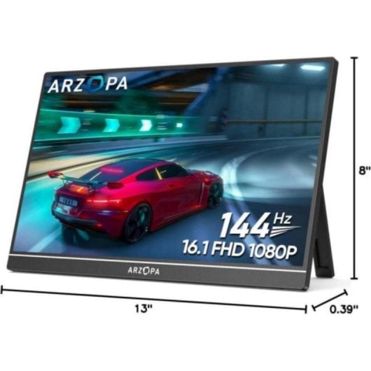 Arzopa ARZ1FCG Monitor Portátil 16.1" FullHD 144Hz IPS sRGB 106% em Alumínio com USB-C e Mini-HDMI