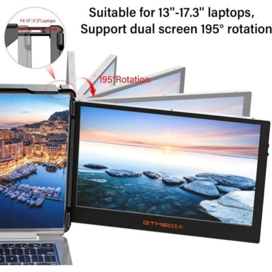 GTMEDIA GTMMATEX Monitor 11,6" FullHD 60Hz IPS Plug & Play com Altifalantes Integrados e Rotação 195°