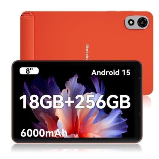 Tablet Blackview Zeno 1 8" WiFi + 4G 6GB Laranja 256GB Bateria longa duração