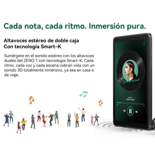 Tablet Blackview Zeno 1 8" HD 90Hz 6GB 256GB WiFi/4G 6000mAh Android 15 Negra + Teclado Bluetooth