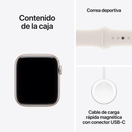 Apple Watch SE 3 GPS Bluetooth NFC 44mm Retina OLED Starlight M/L Wasserdicht Pulsmonitor