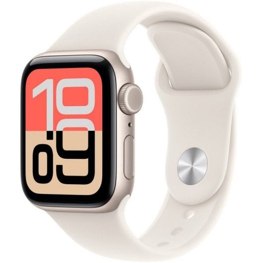 Apple Watch SE 3 GPS + Cellular 40 mm Bracelet sport en aluminium blanc étoilé S/M