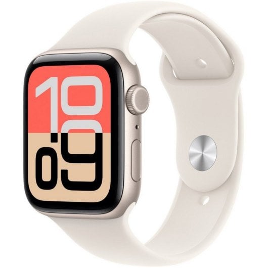 Apple Watch SE 3 GPS + Cellular 44 mm Bracelet sport en aluminium blanc étoilé S/M